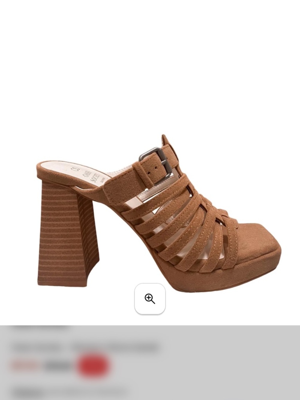 Women’s Tan Strappy Block Heel Sandal sz 7